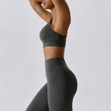 AlienDose | AlienShape™ Cross-Back Top & Leggings 2-Piece Set | Cross-Strap Sports Bra + Leggings to Train with Confidence