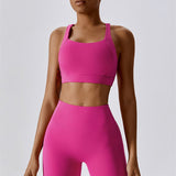 AlienDose | AlienShape™ Cross-Back Top & Leggings 2-Piece Set | Cross-Strap Sports Bra + Leggings to Train with Confidence