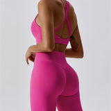 AlienDose | AlienShape™ Cross-Back Top & Leggings 2-Piece Set | Cross-Strap Sports Bra + Leggings to Train with Confidence