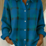 AlienDose | Cosy Blue Plaid Cardigan