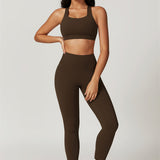 AlienDose | AlienShape™ Cross-Back Top & Leggings 2-Piece Set | Cross-Strap Sports Bra + Leggings to Train with Confidence