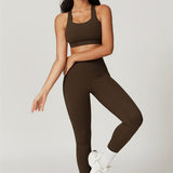 AlienDose | AlienShape™ Cross-Back Top & Leggings 2-Piece Set | Cross-Strap Sports Bra + Leggings to Train with Confidence