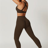 AlienDose | AlienShape™ Cross-Back Top & Leggings 2-Piece Set | Cross-Strap Sports Bra + Leggings to Train with Confidence