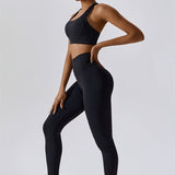 AlienDose | AlienShape™ Cross-Back Top & Leggings 2-Piece Set | Cross-Strap Sports Bra + Leggings to Train with Confidence