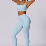 AlienDose | AlienShape™ Cross-Back Top & Leggings 2-Piece Set | Cross-Strap Sports Bra + Leggings to Train with Confidence