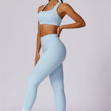 AlienDose | AlienShape™ Cross-Back Top & Leggings 2-Piece Set | Cross-Strap Sports Bra + Leggings to Train with Confidence