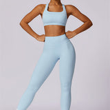 AlienDose | AlienShape™ Cross-Back Top & Leggings 2-Piece Set | Cross-Strap Sports Bra + Leggings to Train with Confidence