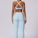 AlienDose | AlienShape™ Cross-Back Top & Leggings 2-Piece Set | Cross-Strap Sports Bra + Leggings to Train with Confidence