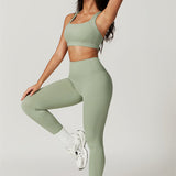 AlienDose | AlienShape™ Cross-Back Top & Leggings 2-Piece Set | Cross-Strap Sports Bra + Leggings to Train with Confidence