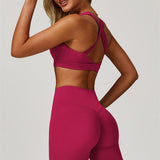 AlienDose | AlienShape™ Cross-Back Top & Leggings 2-Piece Set | Cross-Strap Sports Bra + Leggings to Train with Confidence