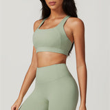 AlienDose | AlienShape™ Cross-Back Top & Leggings 2-Piece Set | Cross-Strap Sports Bra + Leggings to Train with Confidence