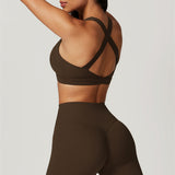 AlienDose | AlienShape™ Cross-Back Top & Leggings 2-Piece Set | Cross-Strap Sports Bra + Leggings to Train with Confidence