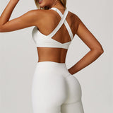 AlienDose | AlienShape™ Cross-Back Top & Leggings 2-Piece Set | Cross-Strap Sports Bra + Leggings to Train with Confidence