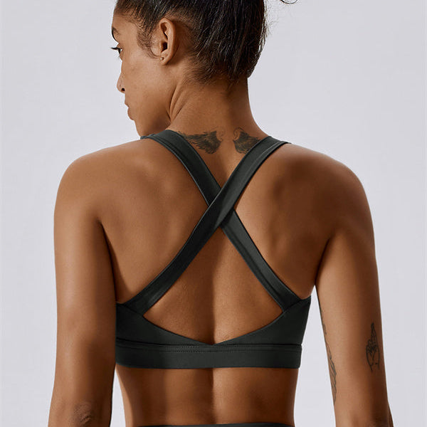 AlienDose | AlienShape™ Cross-Back Top | Cross-Strap Sports Bra to Train with Confidence