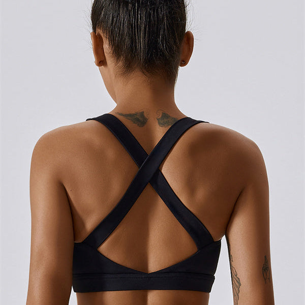 AlienDose | AlienShape™ Cross-Back Top | Cross-Strap Sports Bra to Train with Confidence