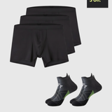 AlienDose | 3-Pack Bamboo Fibre Performance Briefs + 2 Pairs of Running Socks
