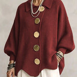 AlienDose | Oversized Collared Cardigan with Gold Buttons