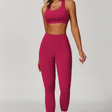 AlienDose | AlienShape™ Cross-Back Top & Leggings 2-Piece Set | Cross-Strap Sports Bra + Leggings to Train with Confidence