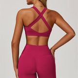AlienDose | AlienShape™ Cross-Back Top & Leggings 2-Piece Set | Cross-Strap Sports Bra + Leggings to Train with Confidence