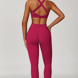 AlienDose | AlienShape™ Cross-Back Top & Leggings 2-Piece Set | Cross-Strap Sports Bra + Leggings to Train with Confidence