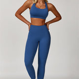 AlienDose | AlienShape™ Cross-Back Top & Leggings 2-Piece Set | Cross-Strap Sports Bra + Leggings to Train with Confidence
