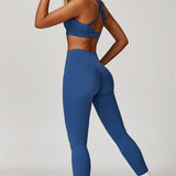 AlienDose | AlienShape™ Cross-Back Top & Leggings 2-Piece Set | Cross-Strap Sports Bra + Leggings to Train with Confidence