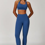 AlienDose | AlienShape™ Cross-Back Top & Leggings 2-Piece Set | Cross-Strap Sports Bra + Leggings to Train with Confidence