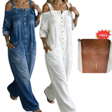 AlienDose | Off-Shoulder Denim Jumpsuit