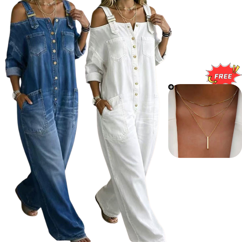 AlienDose | Off-Shoulder Denim Jumpsuit
