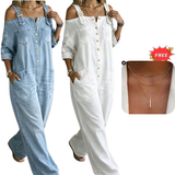 AlienDose | Off-Shoulder Denim Jumpsuit