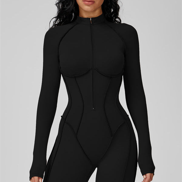 AlienDose | AlienShape™ Zip Jumpsuit | Long-Sleeve Zip Jumpsuit That Shows Off Your Curves