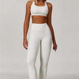 AlienDose | AlienShape™ Cross-Back Top & Leggings 2-Piece Set | Cross-Strap Sports Bra + Leggings to Train with Confidence