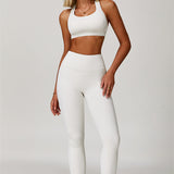AlienDose | AlienShape™ Cross-Back Top & Leggings 2-Piece Set | Cross-Strap Sports Bra + Leggings to Train with Confidence
