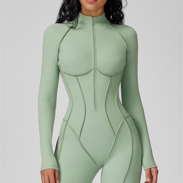 AlienDose | AlienShape™ Zip Jumpsuit | Long-Sleeve Zip Jumpsuit That Shows Off Your Curves