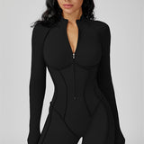 AlienDose | AlienShape™ Zip Jumpsuit | Long-Sleeve Zip Jumpsuit That Shows Off Your Curves