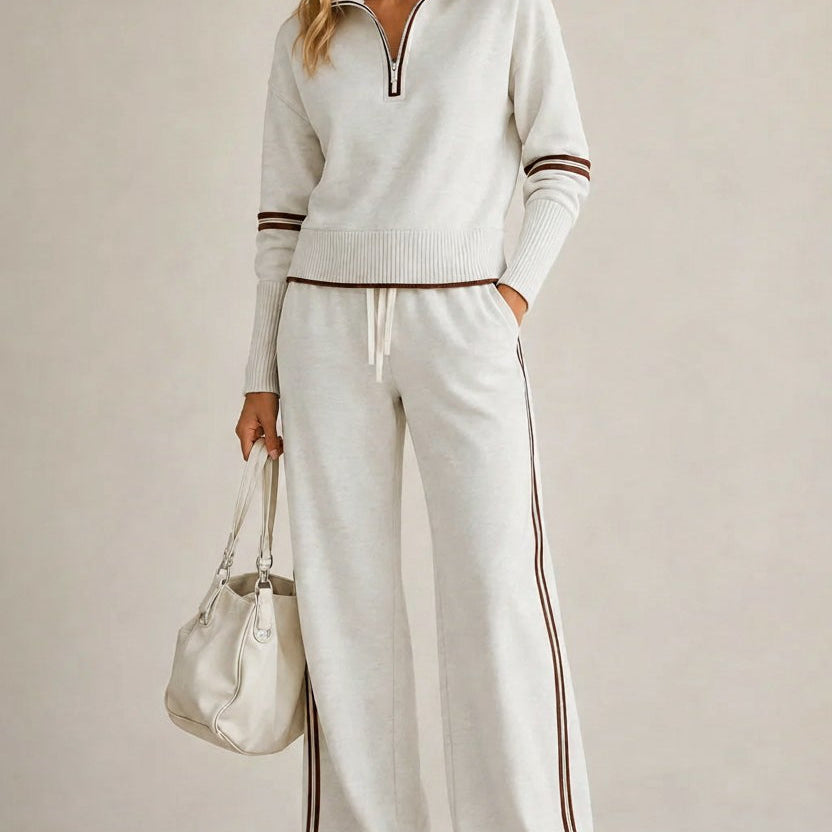 AlienDose | Knit Set: Half-Zip Jumper & Wide-Leg Pants
