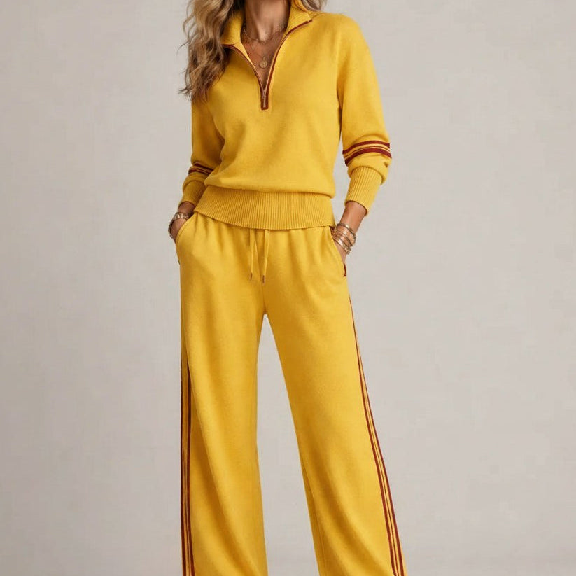 AlienDose | Knit Set: Half-Zip Jumper & Wide-Leg Pants