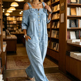 AlienDose | Off-Shoulder Denim Jumpsuit