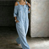AlienDose | Off-Shoulder Denim Jumpsuit
