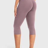 ALIENDOSE | High-Waisted Capri Leggings – Soft & Sleek